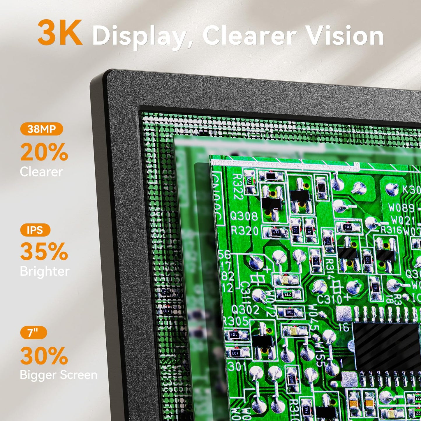 Elikliv 4K 3-Lens Digital Microscope: TL301-Magnetic Coin Microscope Magnifier Full Coin View, Soldering Microscopes for Adults with 7" IPS Screen, Side Lights, 10" Stand, PC/TV Compatible, 16GB