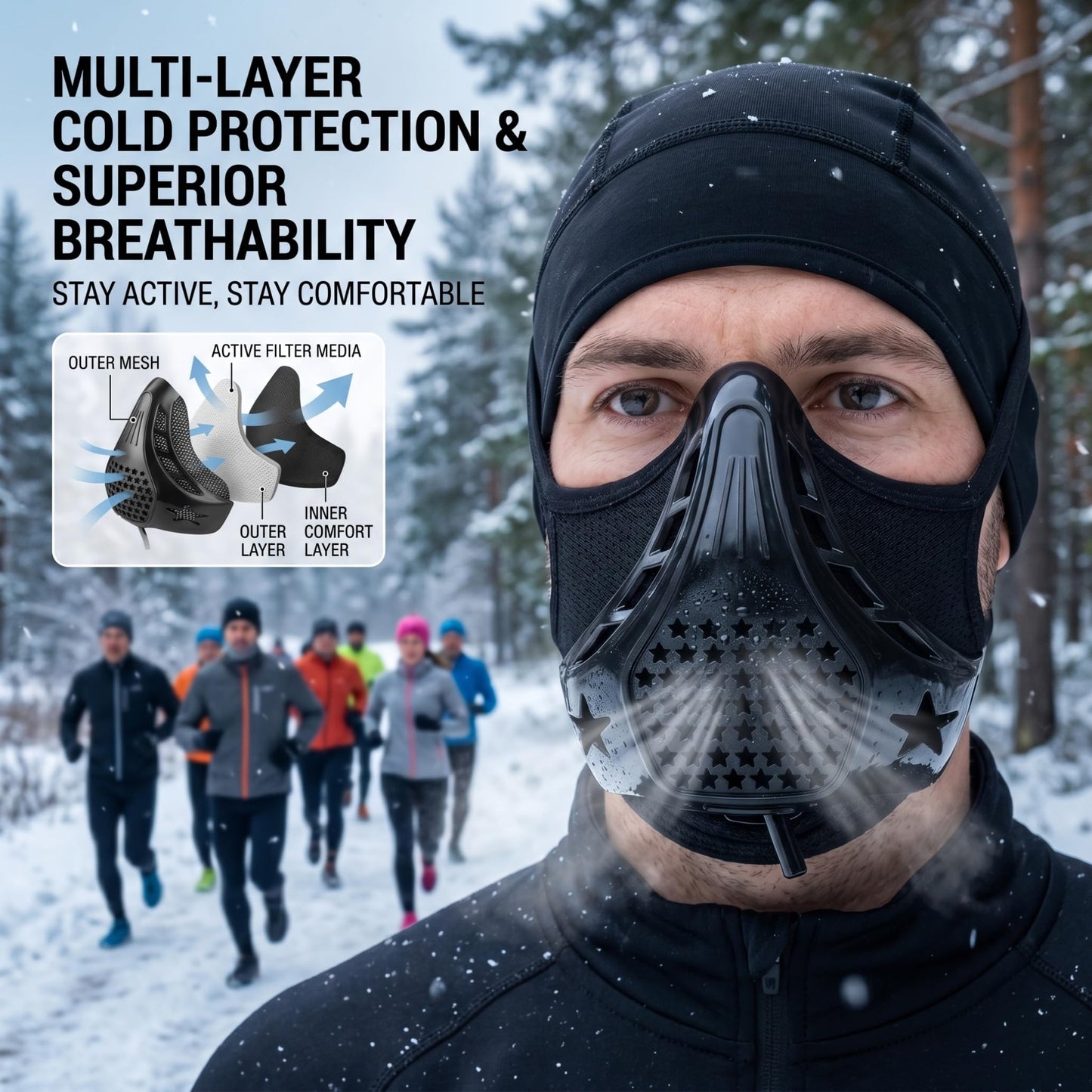 Otbushit High Altitude Training Mask, Black, Adjustable Resistance for Efficient Workouts, Boost Lung Capacity