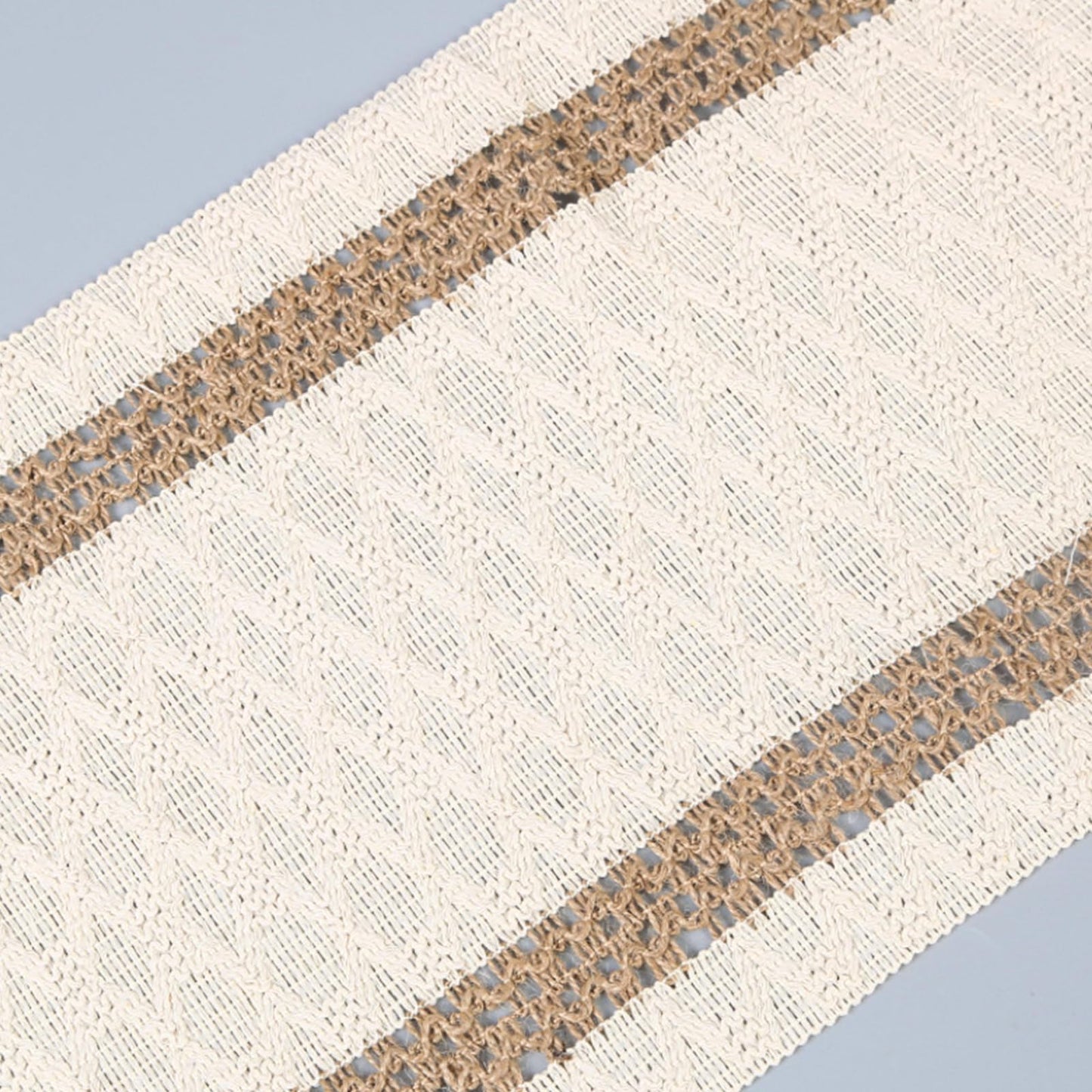 Niviy Boho Table Runner 90 Inches Long Summer Farmhouse Macrame Table Runner Cotton Linen Woven Table Runners for Fall Dining Table Home Baby Bridal Shower Decor , Beige & Brown