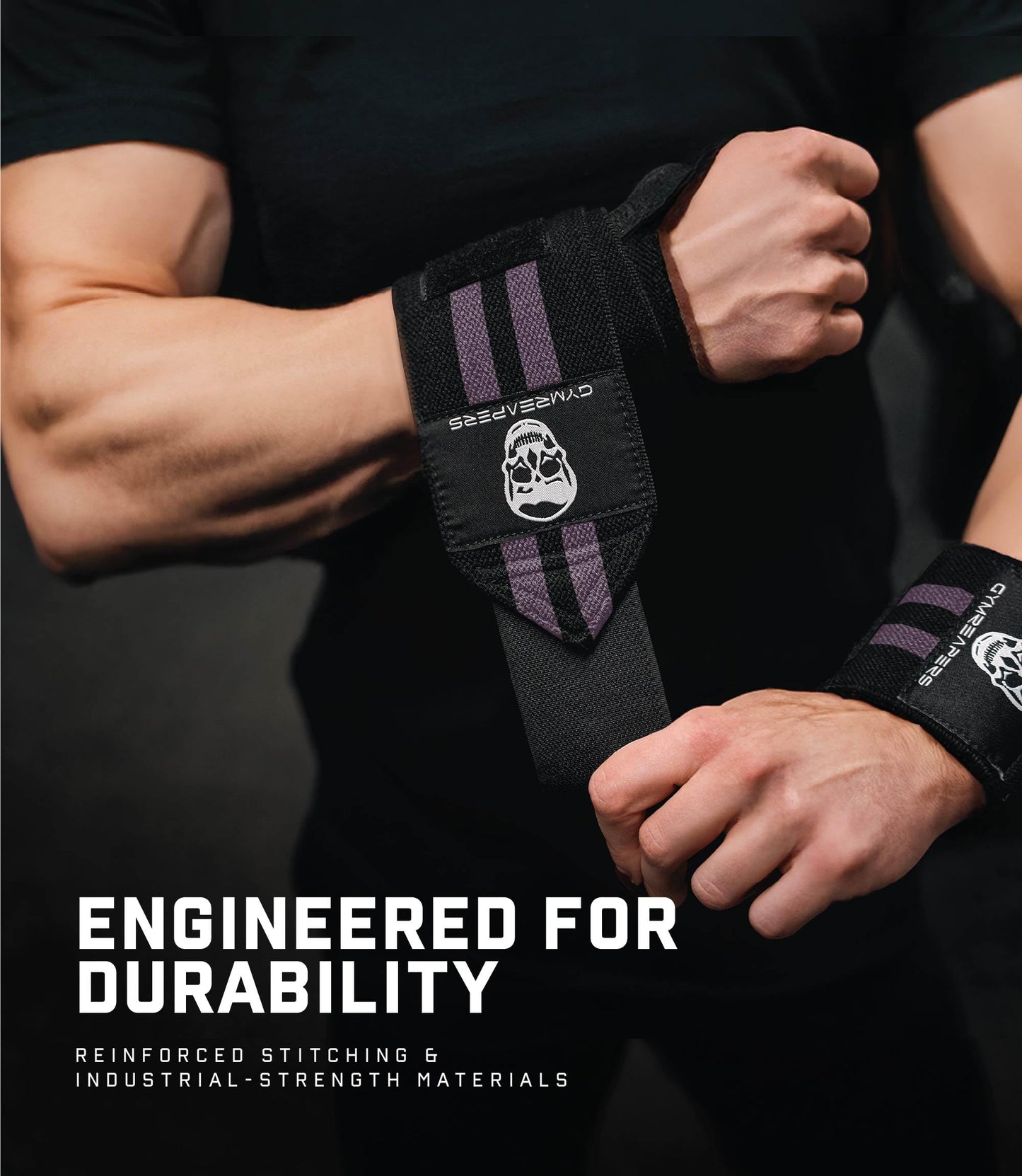 Gymreapers Weightlifting Wrist Wraps, Lilac, 18"