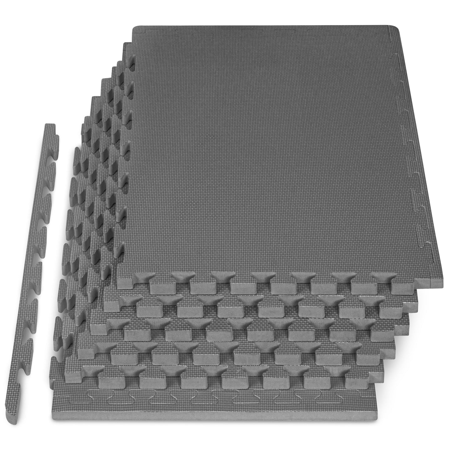 ProsourceFit Weaved Pattern Extra Thick Exercise Puzzle Mat 1-inch, EVA Foam Interlocking Tiles for Protective, Cushioned Flooring for Home and Gym Equipment; Grey, 24 SQ FT, 6 Tiles