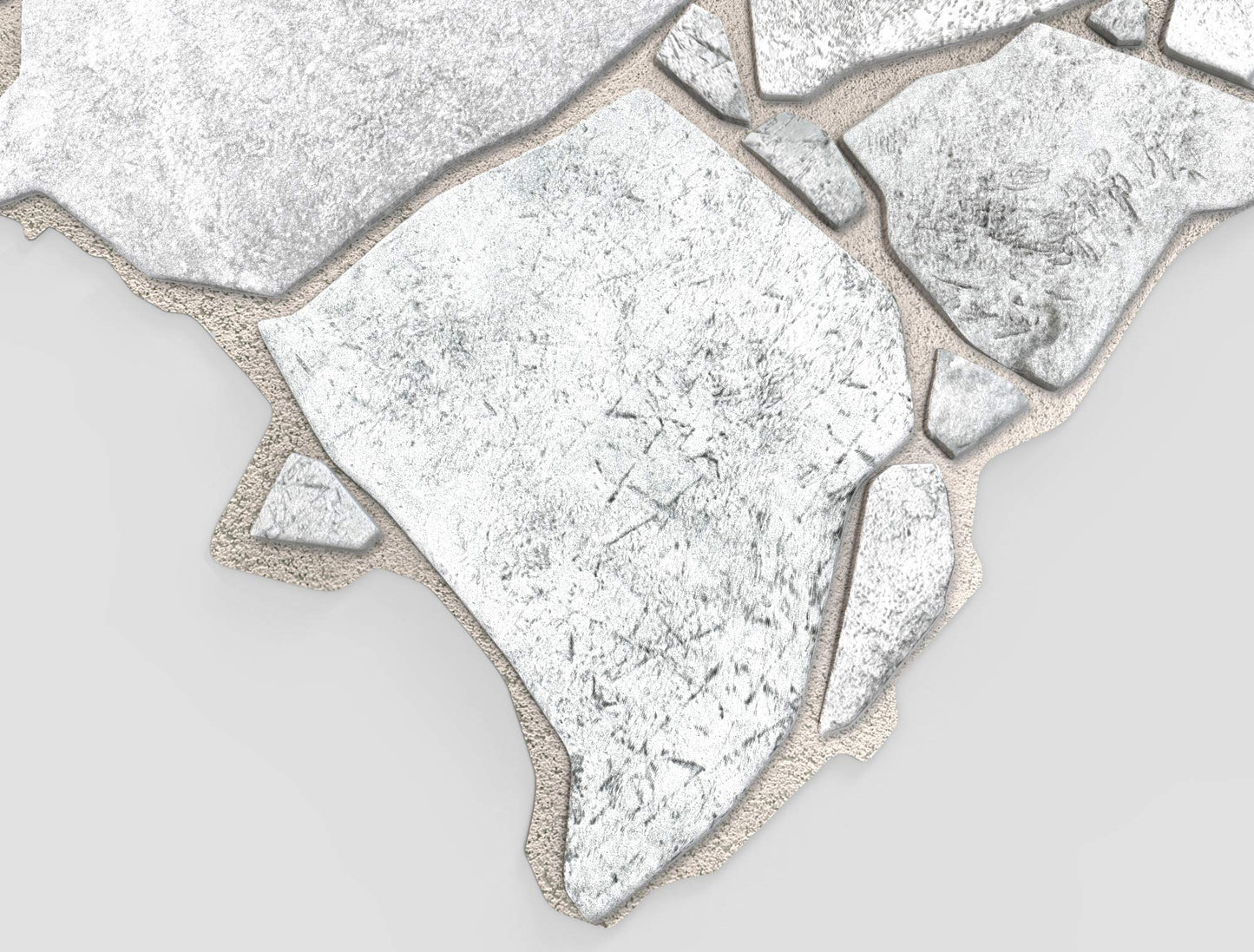 Dundee Deco REAZ244WG-5 White Grey Faux Stone PVC 3D Wall Panel, 3.2 ft X 2.1 ft (98cm X 63cm), Interior Design Wall Paneling Decor, 6.7 sq. ft. (0.62 sq. m) Each, Pack of 5