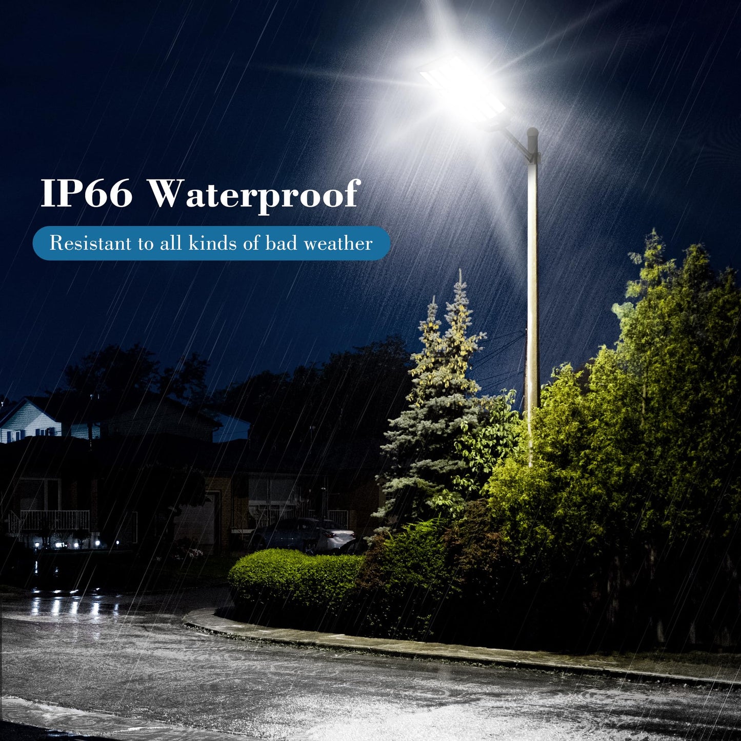 OKPRO 15000W Solar Street Light, 7000K Solar Lights Outdoor Waterproof Motion Sensor, Solar Security Light IP66 Waterproof, Solar Street Lights Outdoor Dusk to Dawn for Parking Lot, Yard, Farm