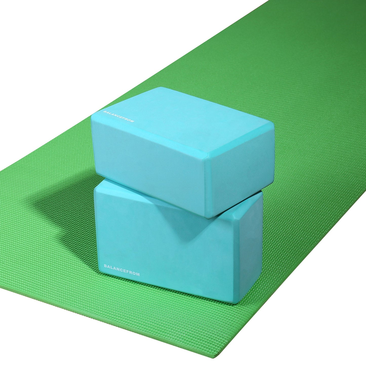 Fitvids Set of 2 High Density Yoga Blocks, 9"x6"x4" Each, Pair (Green)