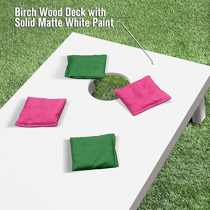 GoSports 4 ft x 2 ft Regulation Size Wooden Cornhole Boards Set - Includes Carrying Case and Over 100 Optional Bean Bag Colors