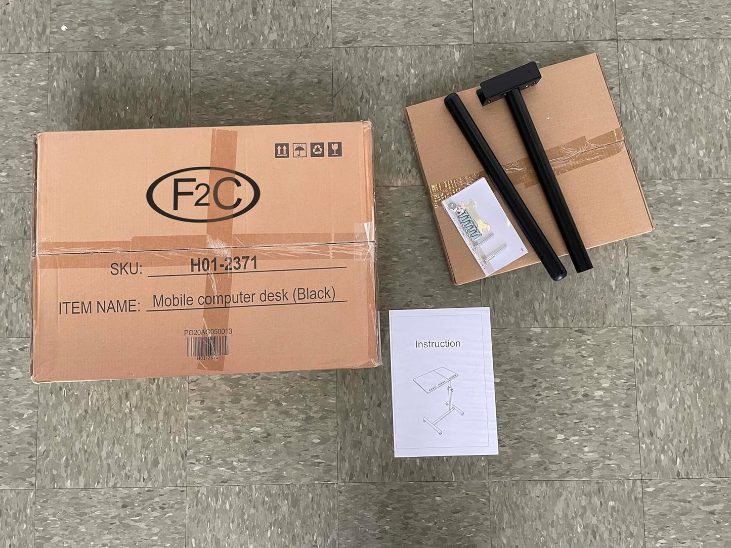 F2C 360 Portable Adjustable Height Swivel Laptop Desk PC Computer Mobile Notebook Laptop Stand Rolling Table Desk Cart