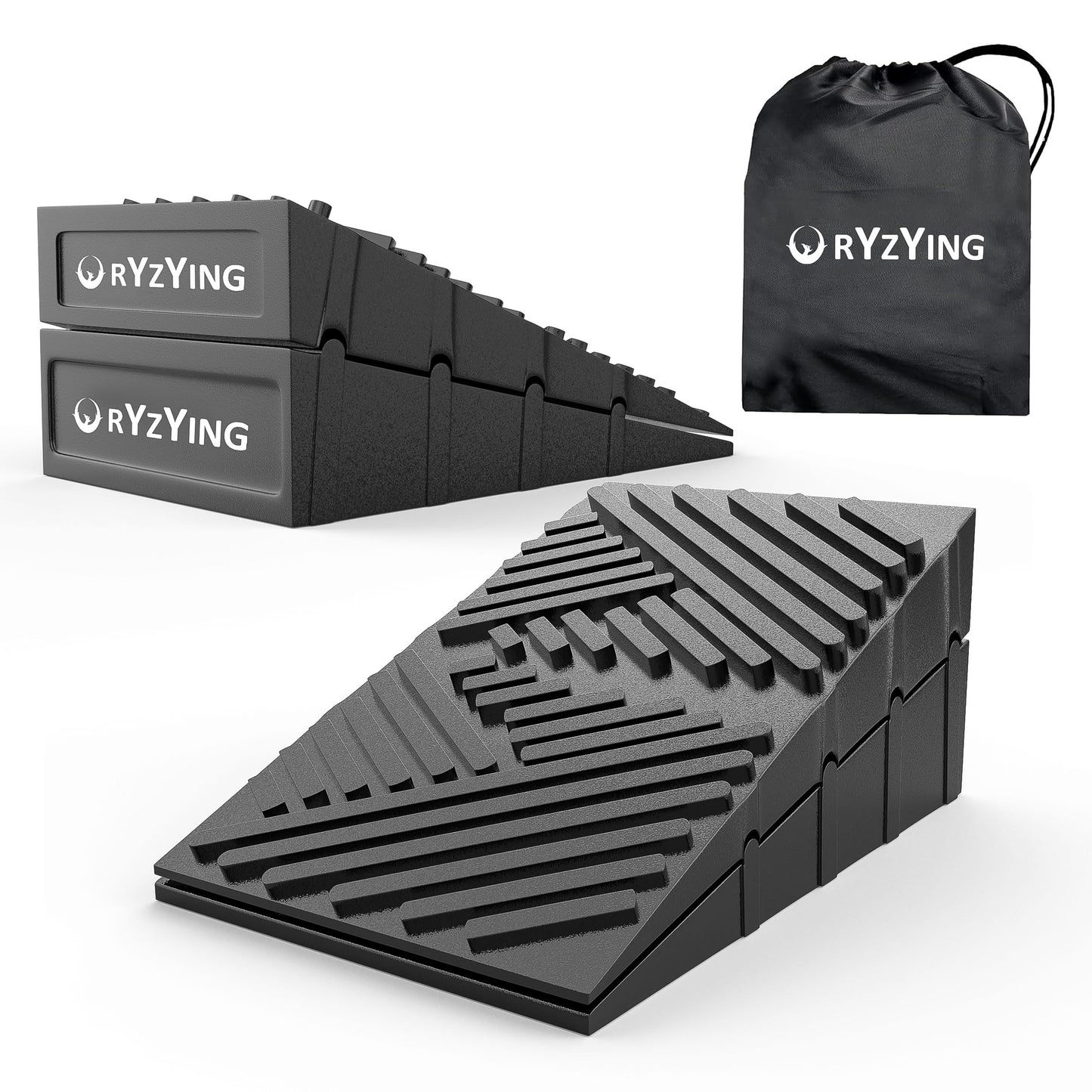 Ryzying Squat Wedge Rubber Slant Board Squat Wedge Block 2PCS Non Slip Professional Squat Ramp,Squat Platform for Heel Elevated Squats and Calf Raises,Slant Board Professional Squat Ramp for Weights