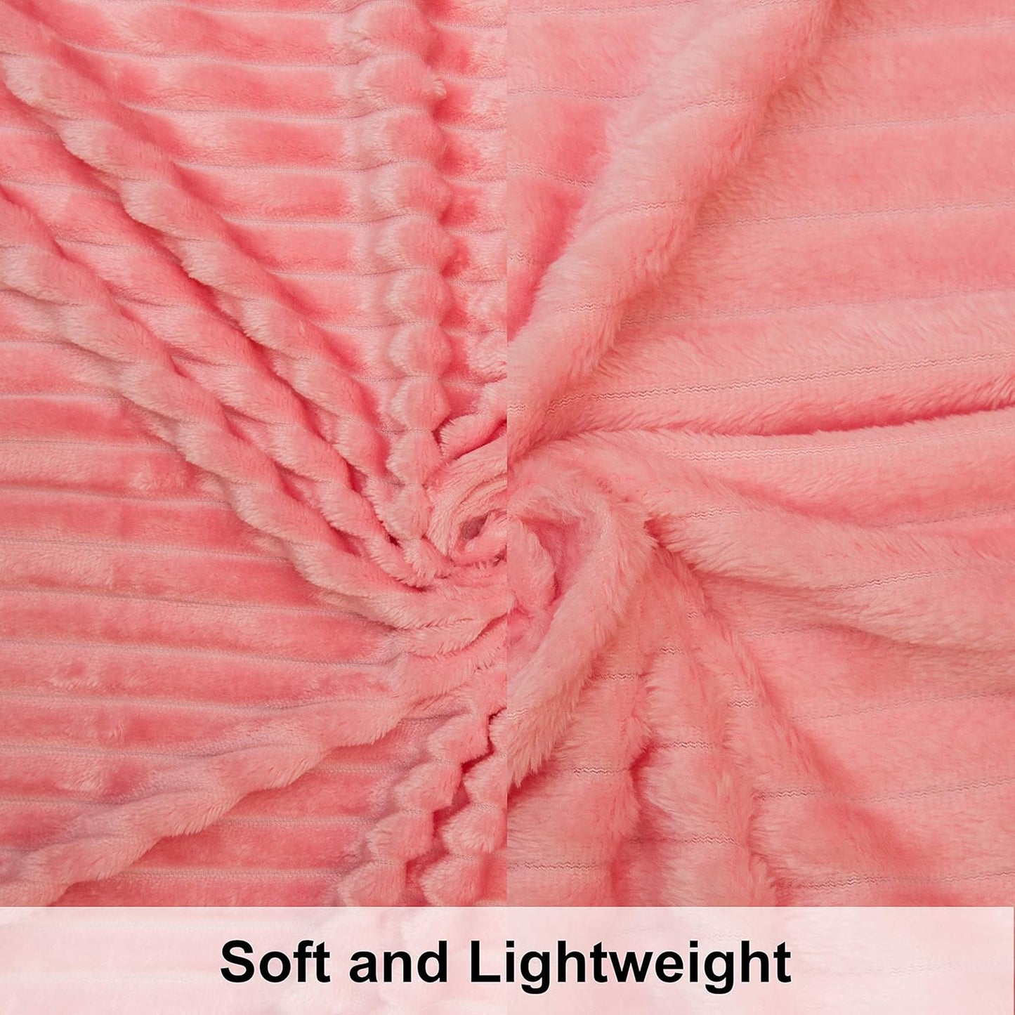 NTBAY Flannel Toddler Blanket - Fluffy, Warm & Lightweight Reversible Stripes | 30x40 Inches, Pink