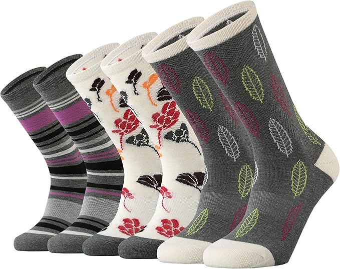 Ortis Ladies' Merino Wool Cushion Crew Socks for Women Outdoor Hiking Hike Trail Lightweight Gifts