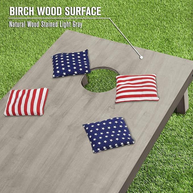 GoSports 4 ft x 2 ft Regulation Size Wooden Cornhole Boards Set - Includes Carrying Case and Bean Bags (Choose Your Colors) Over 100 Color Combinations