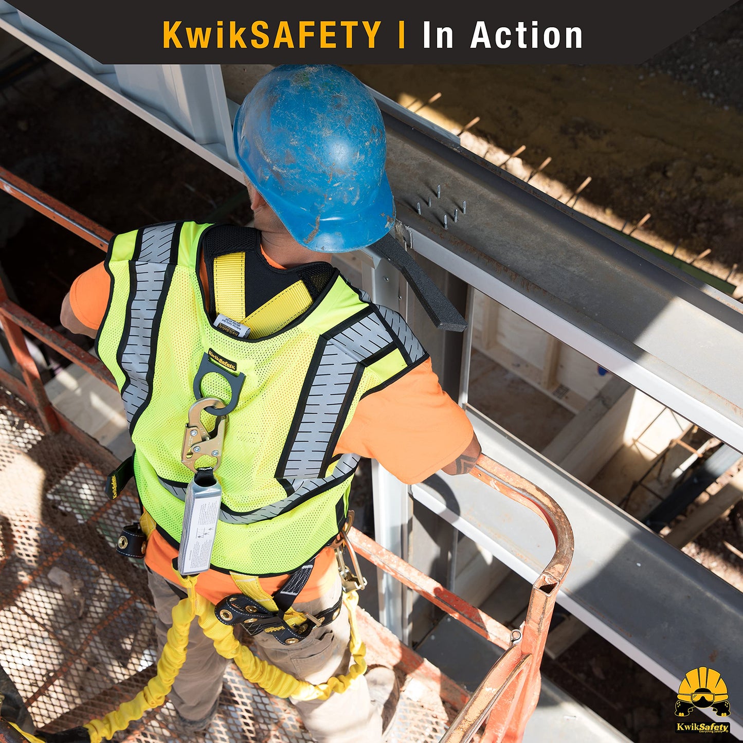 KwikSafety - Charlotte, NC - Python [KIT] Safety Lanyard + Safety Harness & Anchor/OSHA ANSI Fall Protection External Shock Absorber Construction Arborist Roofing Snap Rebar Hook Connector