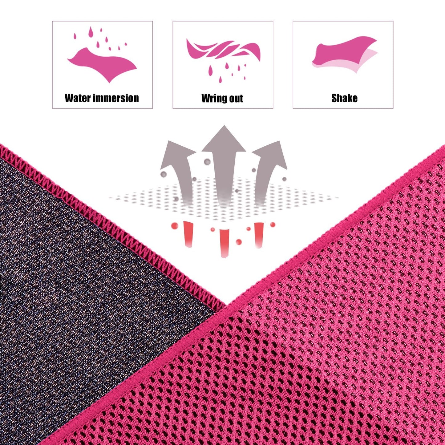 Biange Cooling Towels (40"x 12", Pack of 10) for Neck and Face, Cold Towel for Hot Weather, Sports, Workout, Fitness, Gym, Yoga, Golf, Pilates, Travel, Camping & More