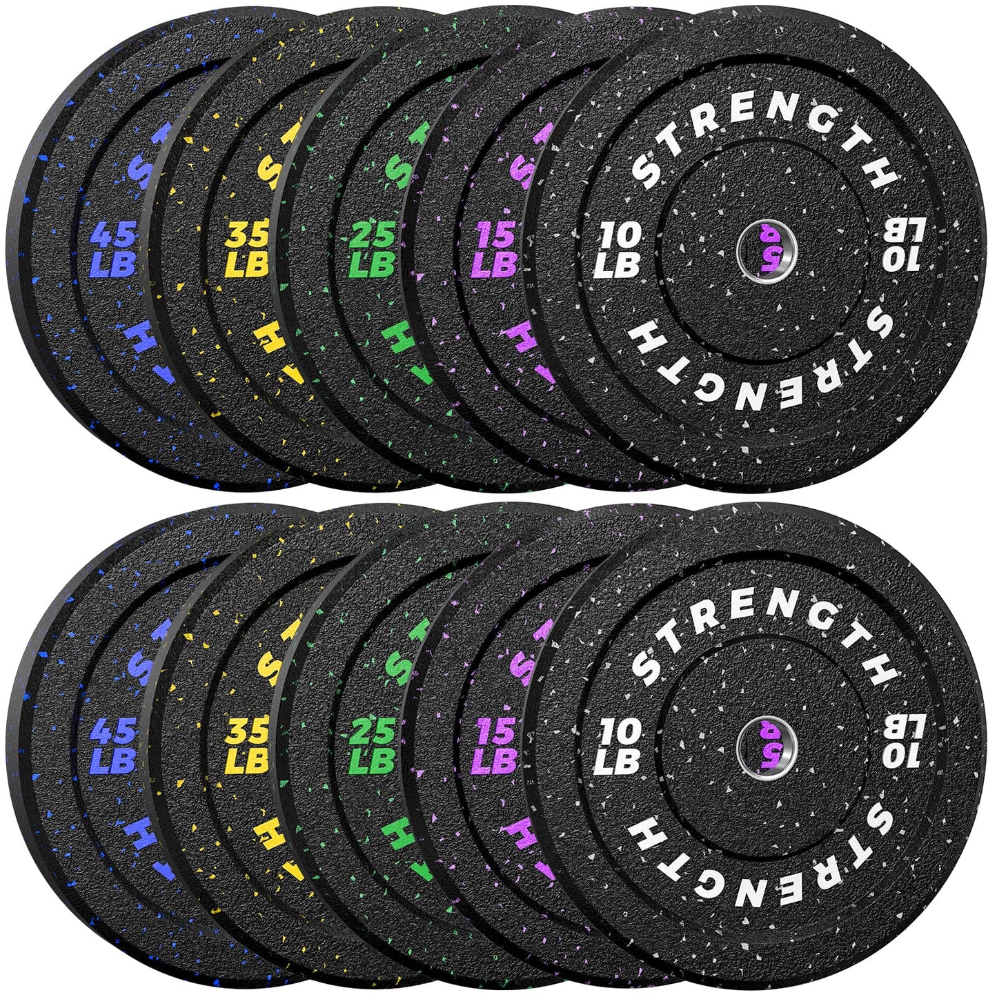XDDIAS 2-Inch Bumper Plates, Barbell Rubber Olympic Weight Plates Set for Home Gym Strength Training, 20-260lbs, Multiple Options