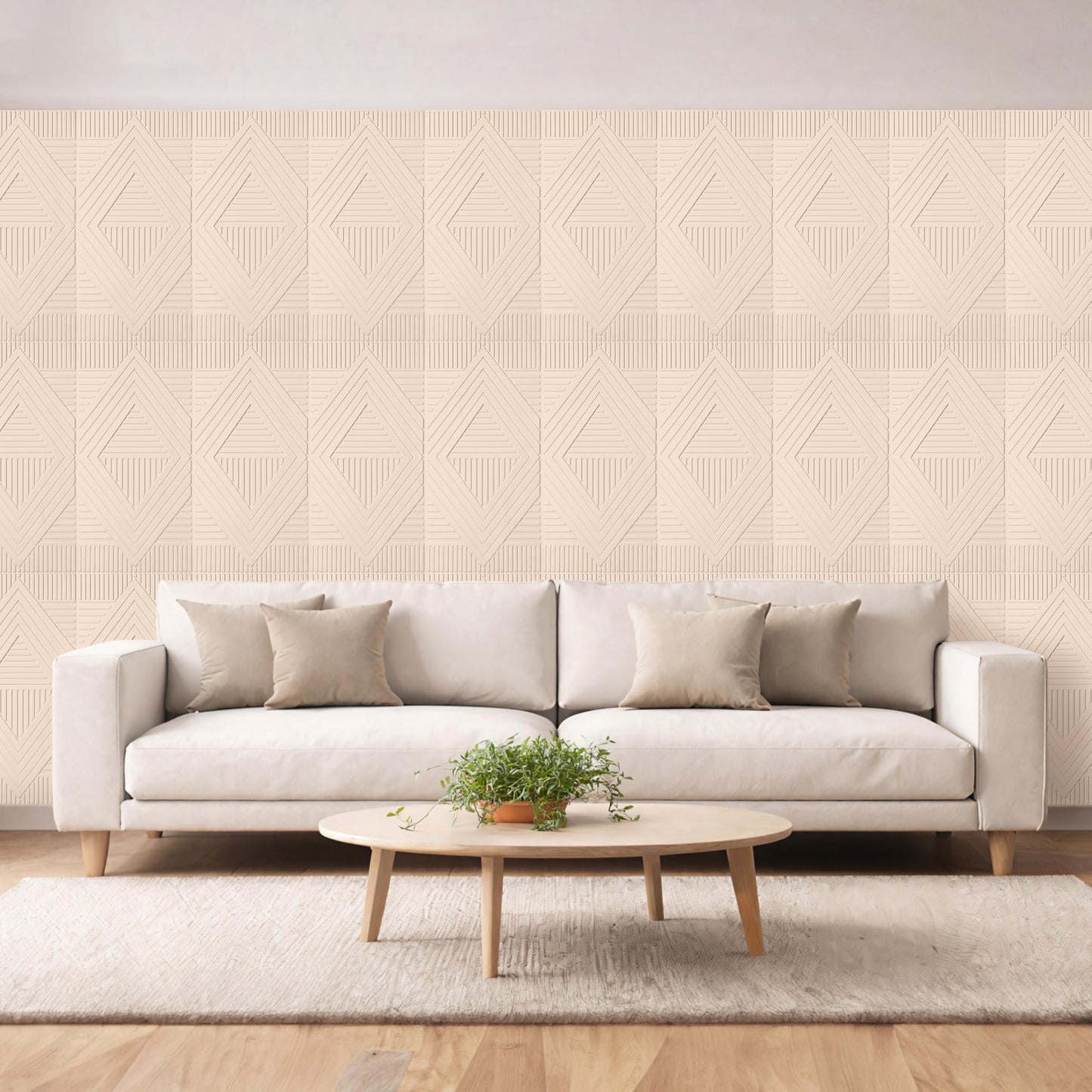 Dundee Deco 3D Peel and Stick Wall Panels - Soft-Touch Matte Finish, 1.6 ft X 3.4 ft, Thick Self-Adhesive Panels for Home & Commercial Interiors - Moccasin - Set of 10, Covers 55 sq ft