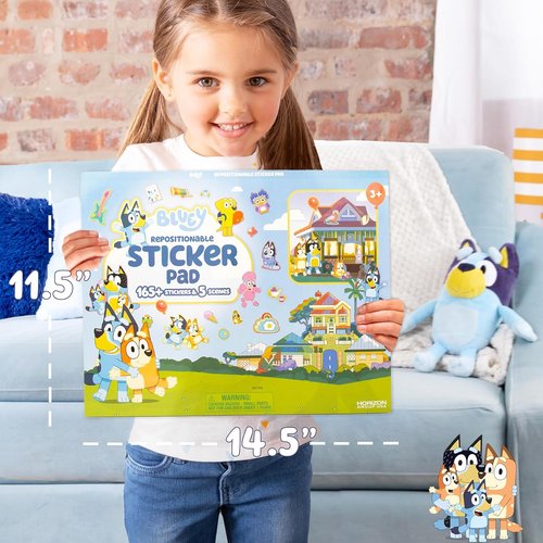 Bluey Jumbo Sticker Pad - 165+ Repositionable Stickers & 5 Play Scenes | Fun for Kids Ages 3+