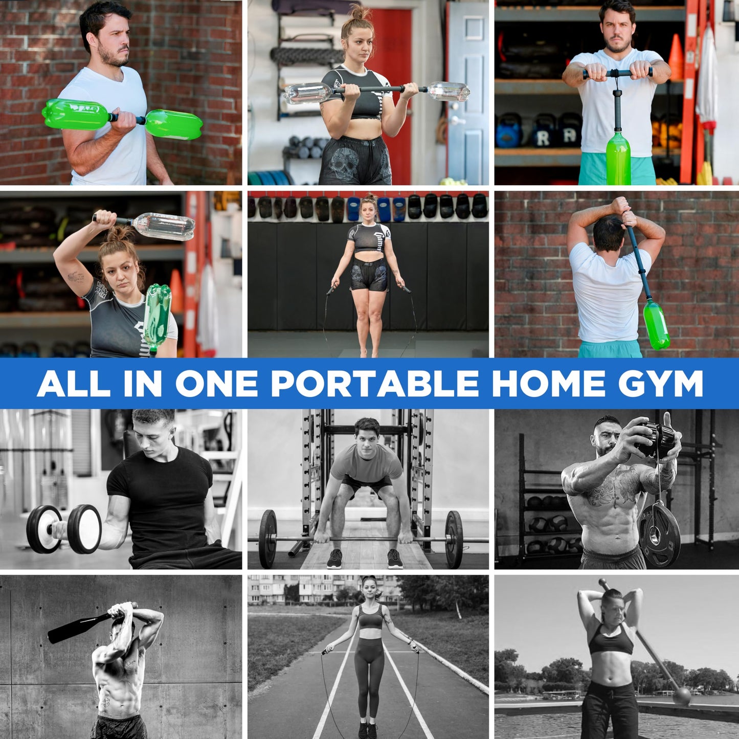 Dumbbars Modular Fitness Bar – 6-in-1 Portable Home Gym System for Clubbell, Mace, Forearm Training, Jump Rope, Dumbbell & Barbell | Adjustable Weight Bar for Strength, Posture & Full Body Workouts