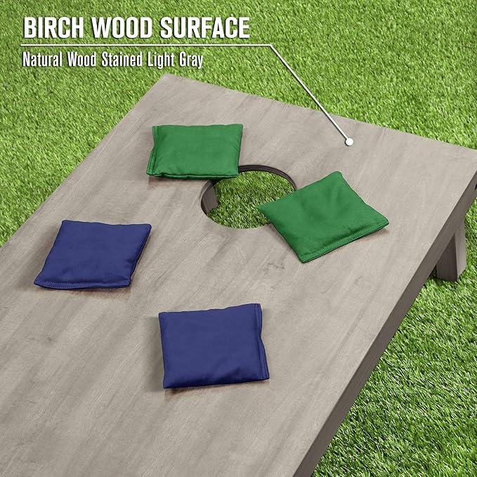 GoSports 4 ft x 2 ft Regulation Size Wooden Cornhole Boards Set - Includes Carrying Case and Bean Bags (Choose Your Colors) Over 100 Color Combinations