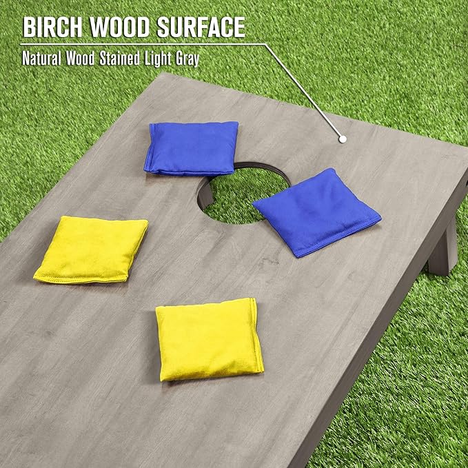 GoSports 4 ft x 2 ft Regulation Size Wooden Cornhole Boards Set - Includes Carrying Case and Bean Bags (Choose Your Colors) Over 100 Color Combinations
