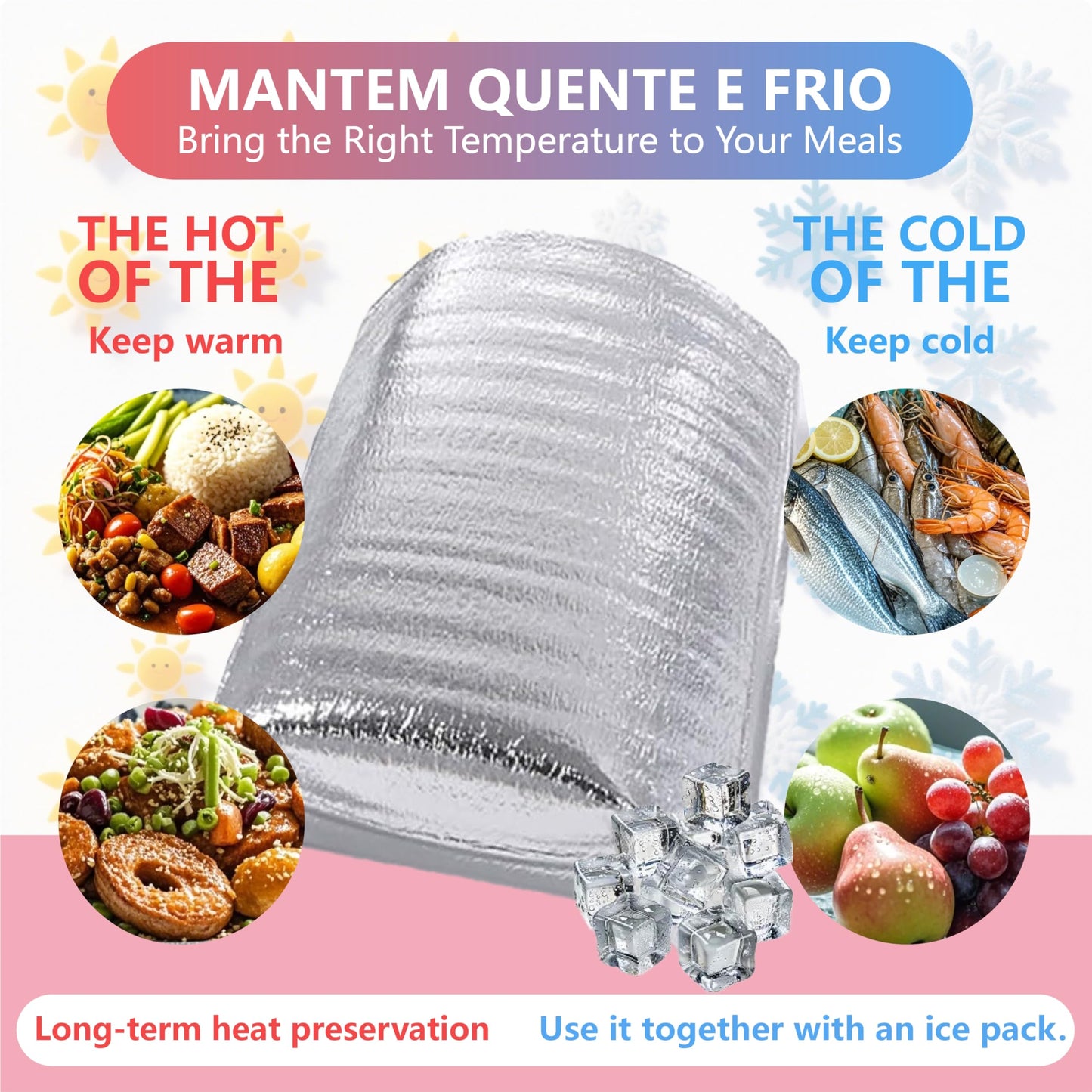 Smilco Reusable Insulation Bags Thermal Box Liners Metalized Liners Lunch Food Box Shopping Bag Insulated Lining Waterproof Insulation Package (15 Pack/ 13 In x 15 In)