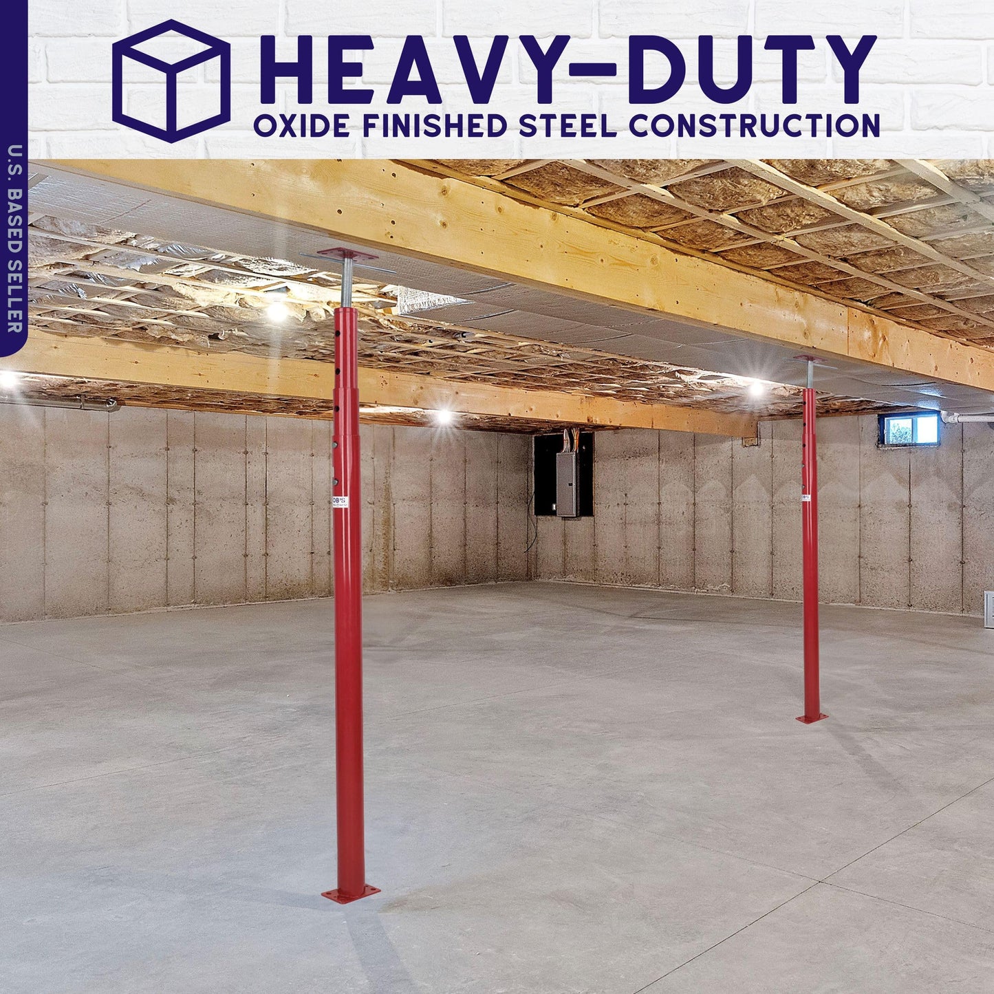 BISupply House Jacks for Leveling Crawlspace 1 Pack - 54-150 inch Adjustable Support Beam Basement Jack Post - Floor Lifting Joist Beam Brace for Cellar Ceiling - Screw Pole Jack