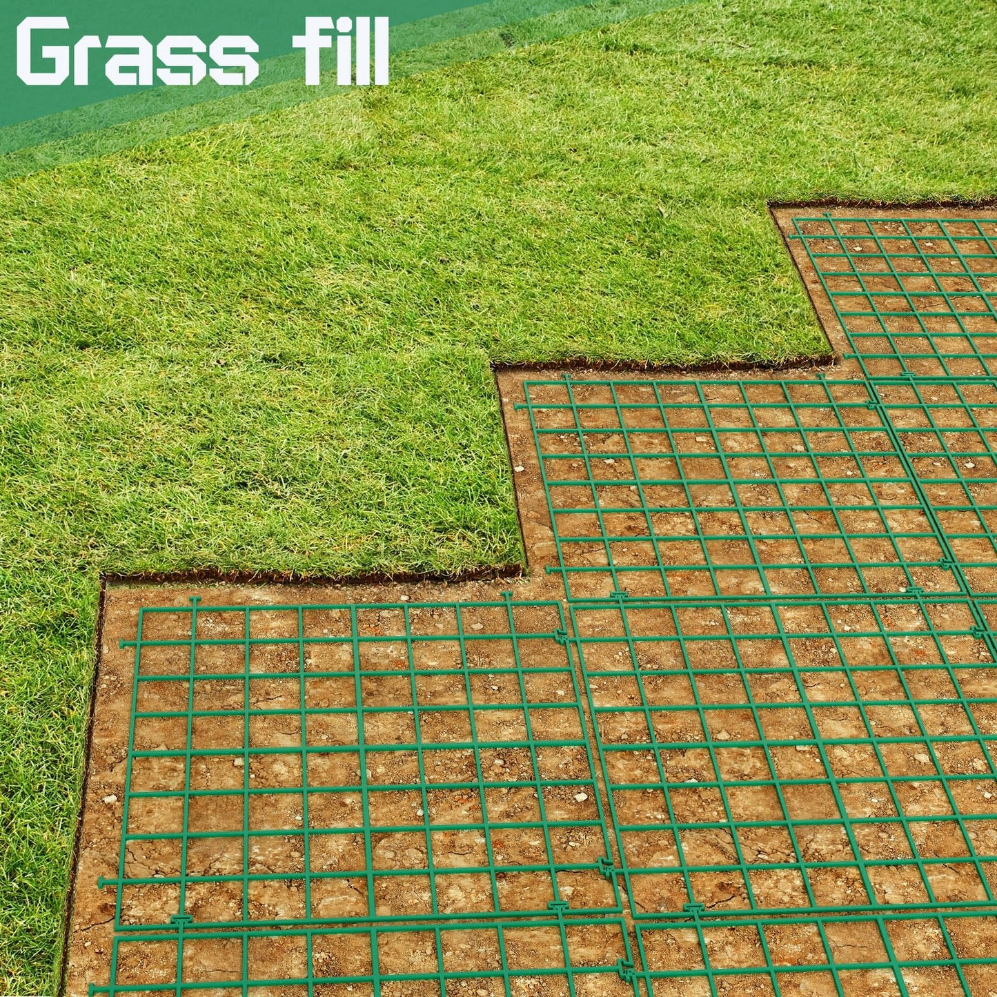 Briwooody 16 x 16 Inch Permeable Pavers Gravel Grid Rv Parking Pad for Outside Walkway Driveway Patio Lawn Grass Shed Base Outdoor DIY(Green,12 Pcs)