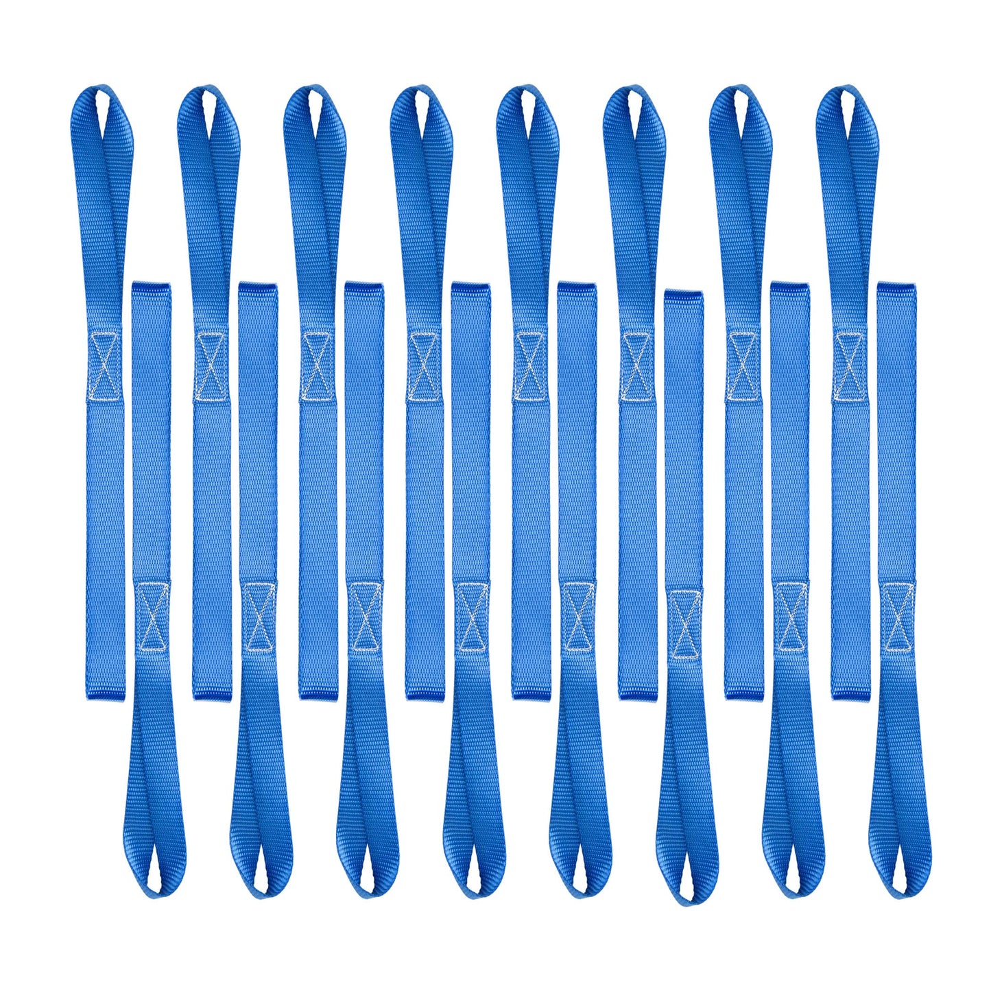 Cartman 16 Pack 1"x18" Soft Loop Motorcycle Tie Down Straps 3600lbs Load Capacity Tie-Down Loops for Secure Trailering of Bikes, ATV, Lawn Equipment, Blue