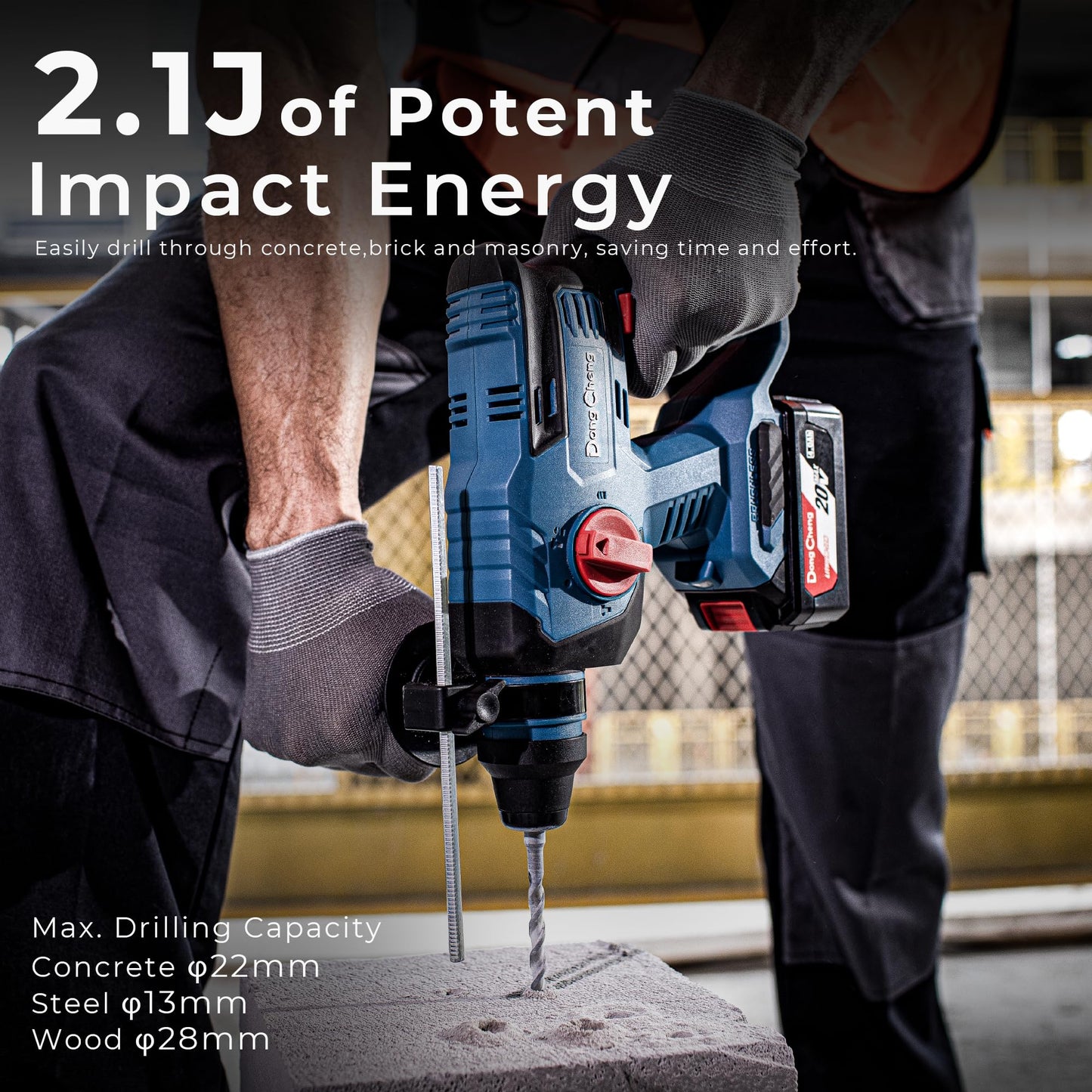 DongCheng 9.2 Amp Power Angle Grinders, 20V Max Cordless Rotary Hammer Drill