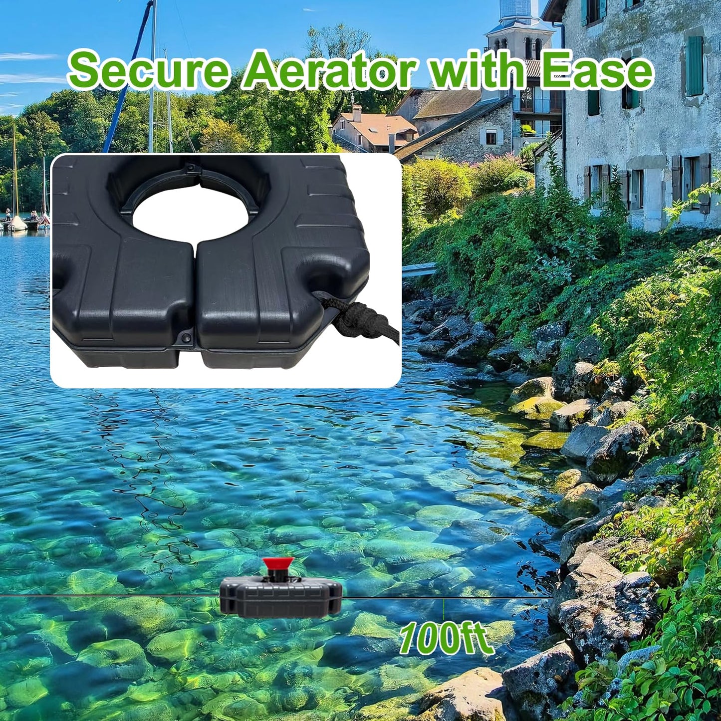 Pond Fountain Aerator Pump, 1HP 110V 15,000 GPM Pond Fountain, pond aerator, 15 Amp/100-foot Power Cord, Timer Controller, Suitable for Pond and Lake Aerator Pumps