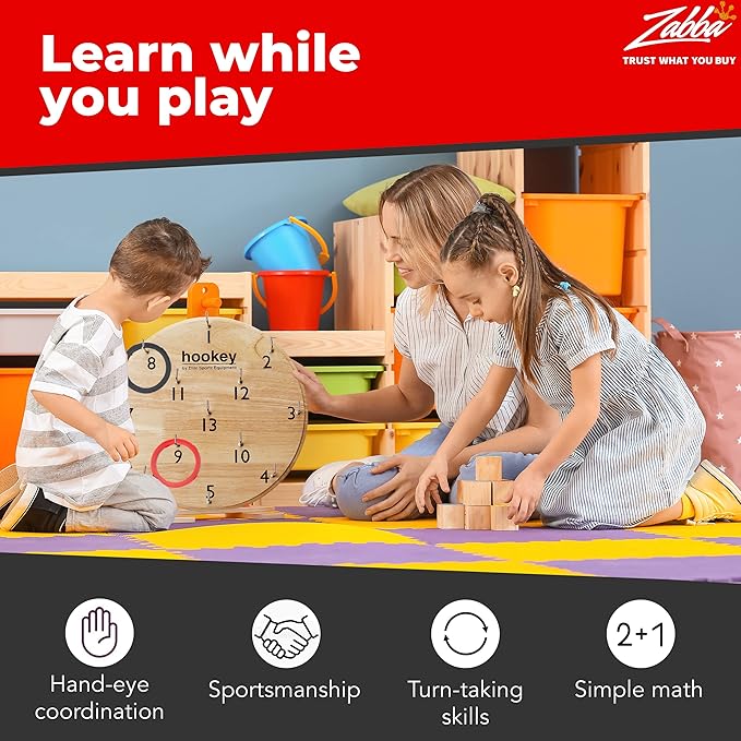 Elite Sportz Equipment Ring Toss Game | Sturdy Wooden Board Set for Kids Outdoor Games | Camping Activities - Adults & Kids Picnic