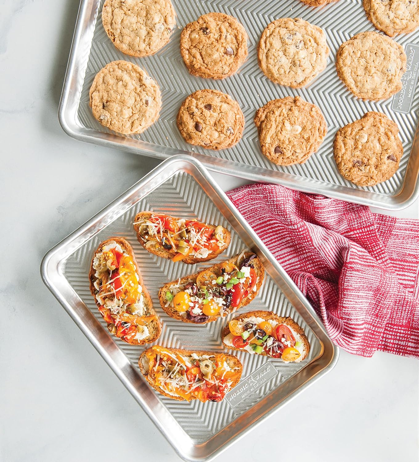 Nordic Ware Half & Quarter Sheet Baking Pan - Durable Natural Finish for Even Baking