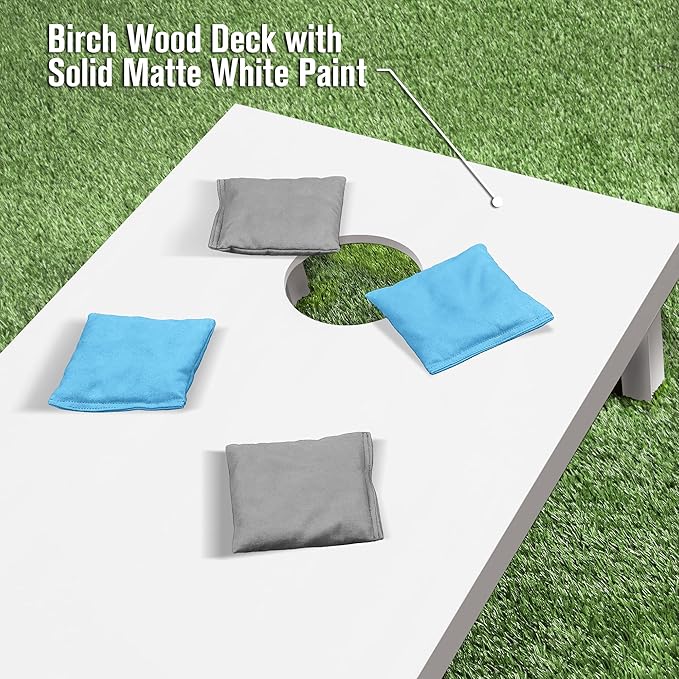 GoSports 4 ft x 2 ft Regulation Size Wooden Cornhole Boards Set - Includes Carrying Case and Over 100 Optional Bean Bag Colors