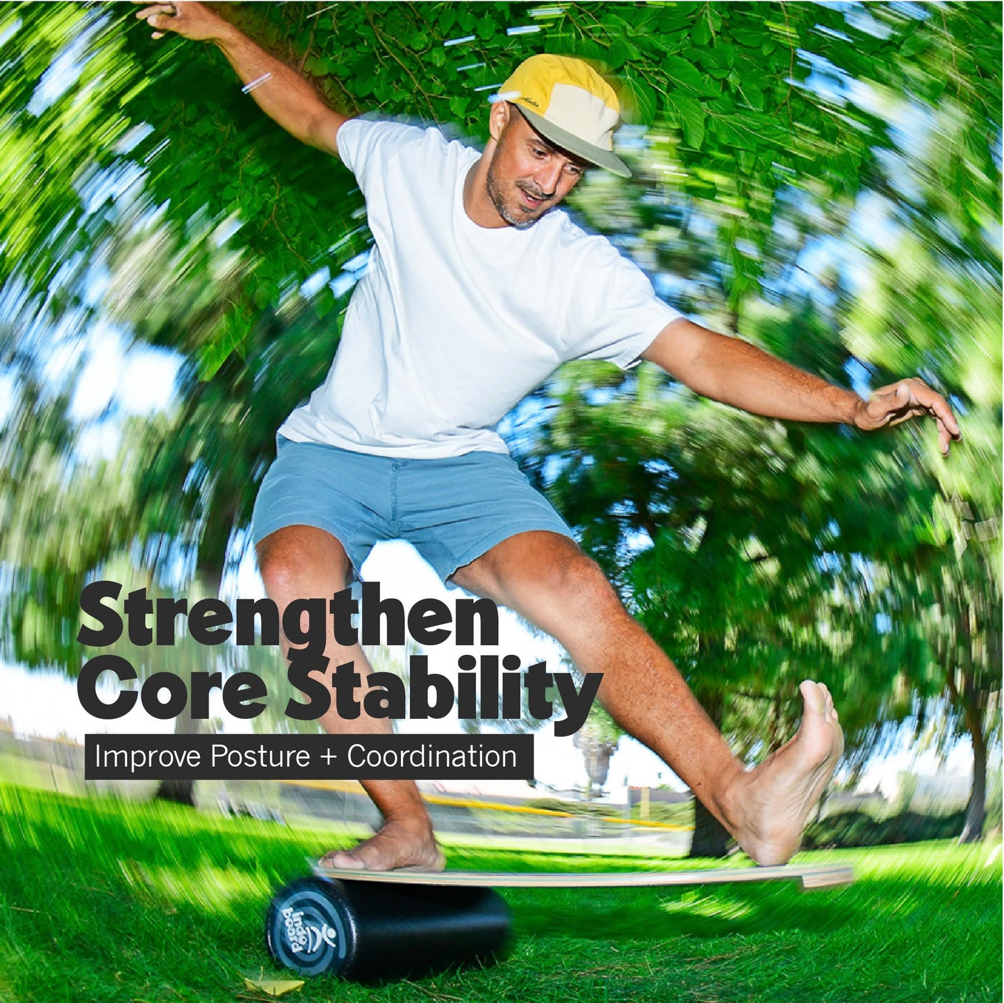 The Indo Board “Rocker” Model. Balance Board with Roller. Balance Training for Core Strength, Stability & Athletic Performance - Surfing, Skateboarding, Snowboarding. Designed for Progression.
