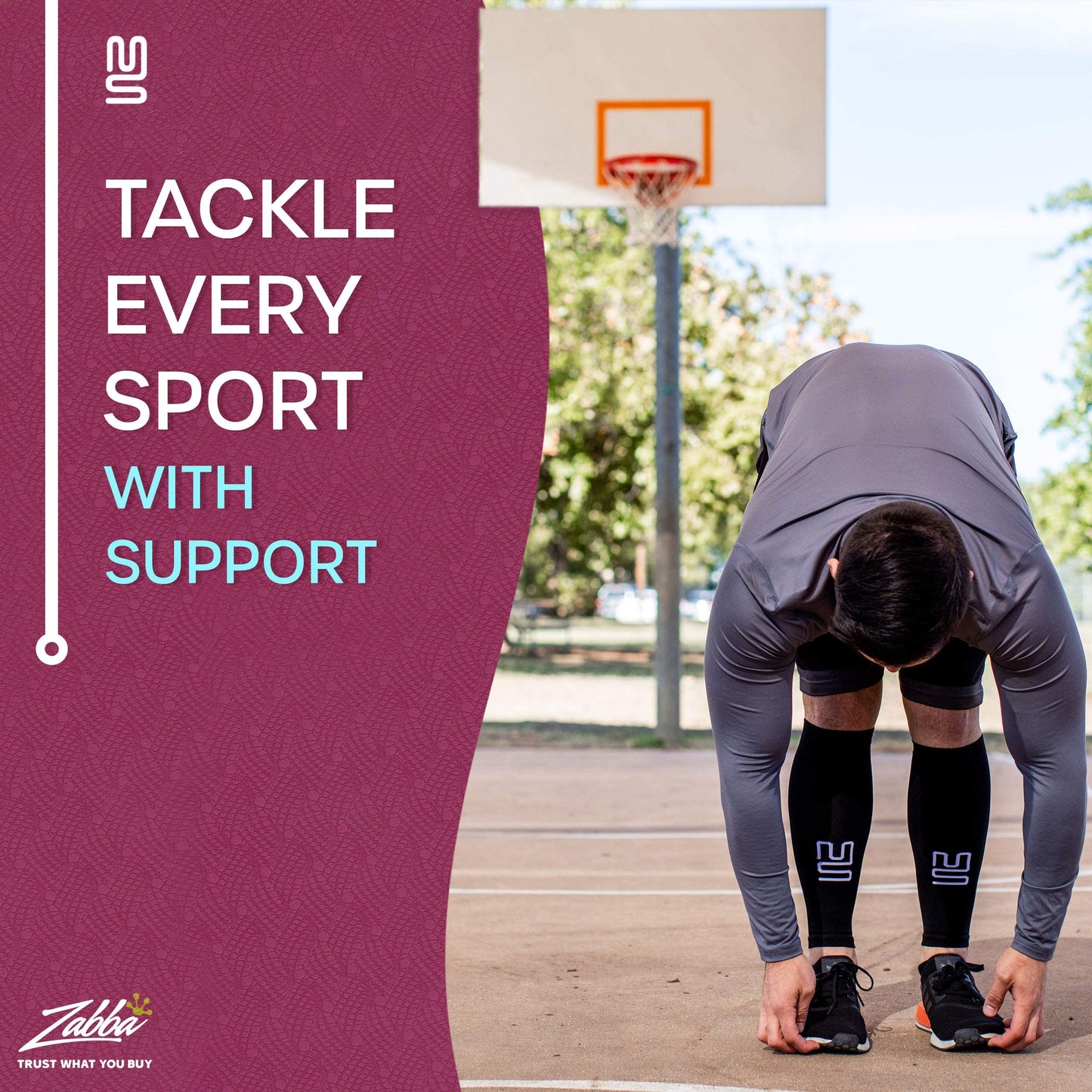 Modetro Sports Calf Compression Sleeves - Leg Sleeves for Men and Women - Support Brace for Running Flights Shin Splints