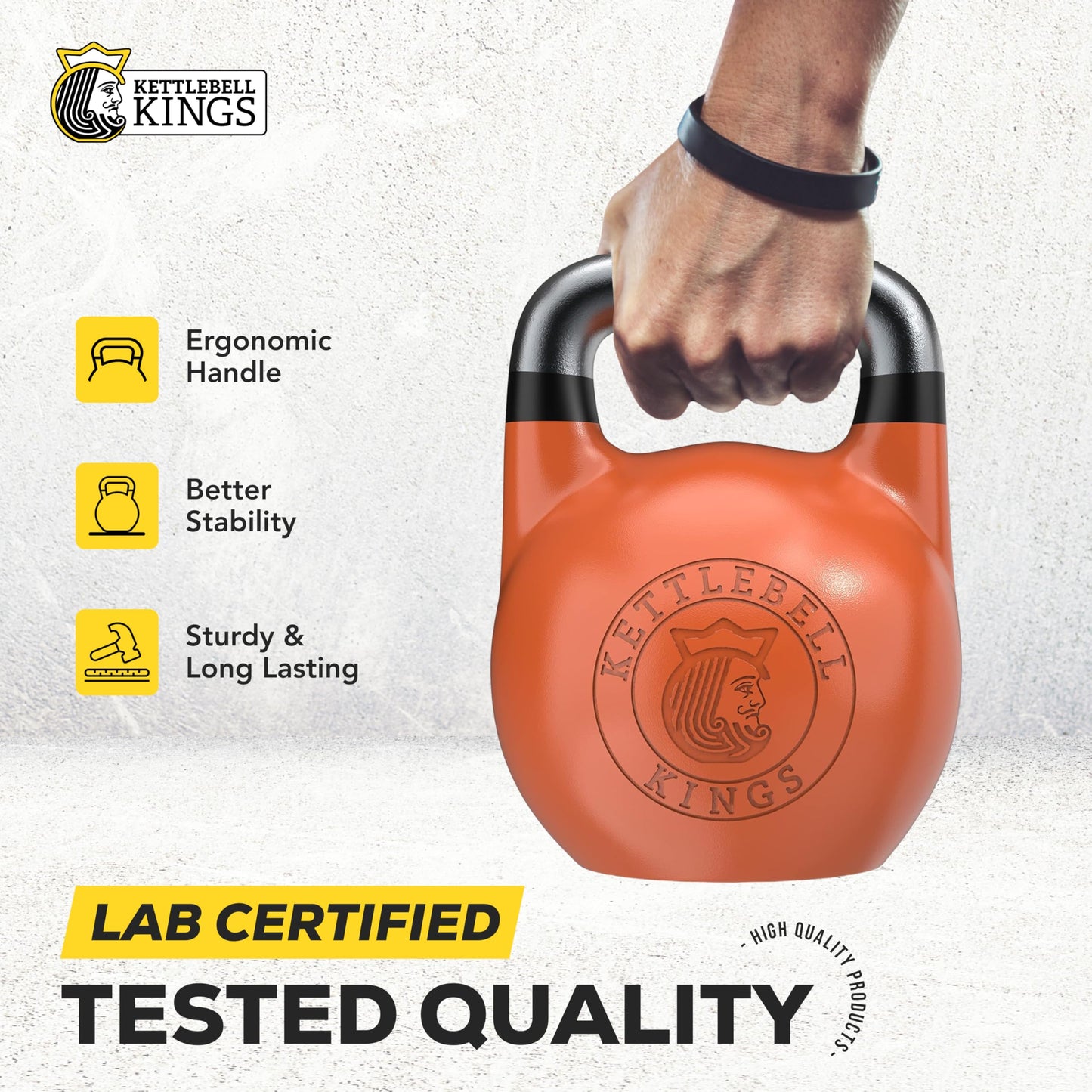 Kettlebell Kings Competition Kettlebells Weight - 33mm handle - 30 KG - Hand weights Workout Gym Equipment and Strength training sets for Women and Men - Weights set for Home Gym - 4-32KG