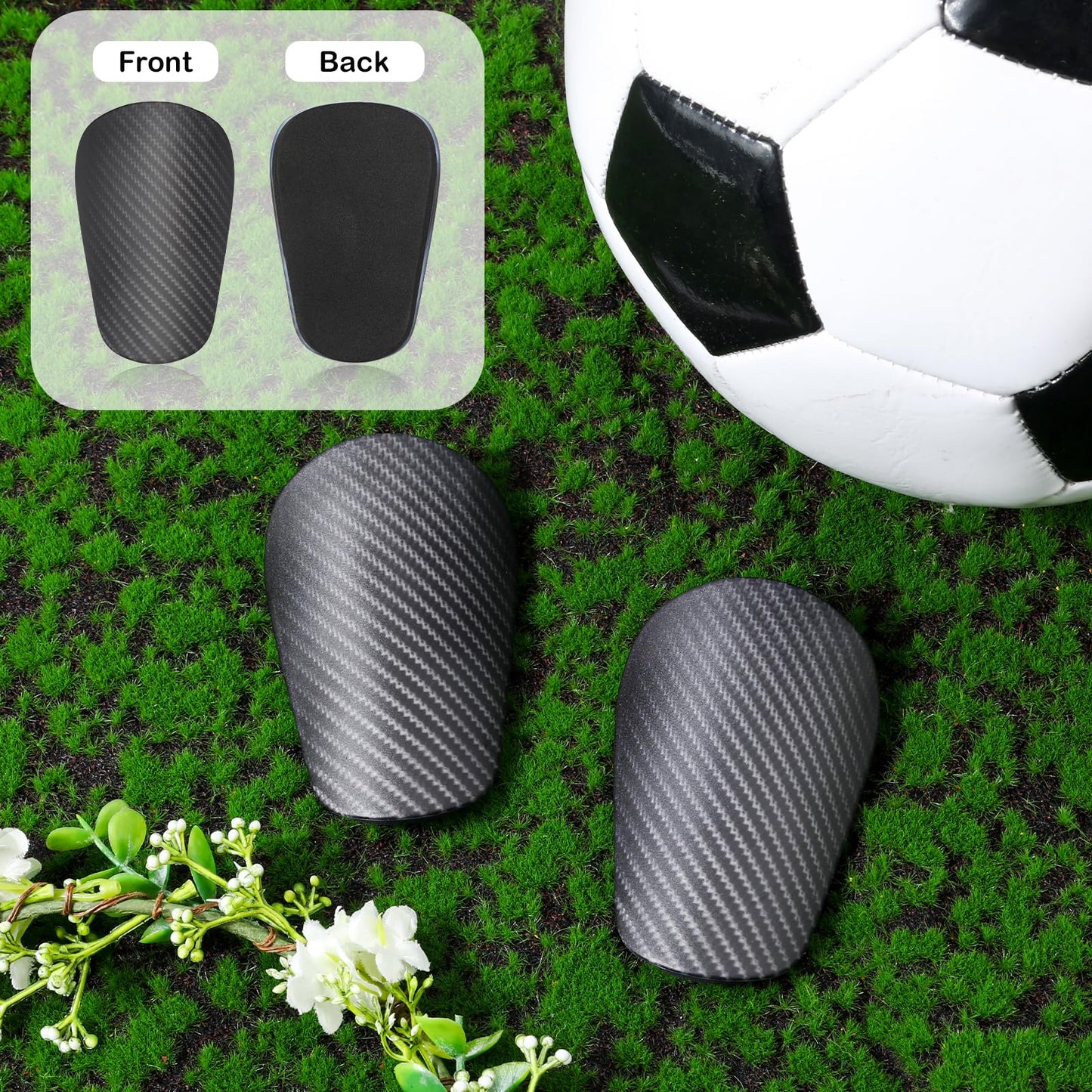 2pcs Mini Soccer Shin Guards, Dark Grey Extra Mini Football Shin Guards Youth and Adults Shin Pad Guards Protective Equipment Shin Guards for Man Women Kids Boys Girls Toddler