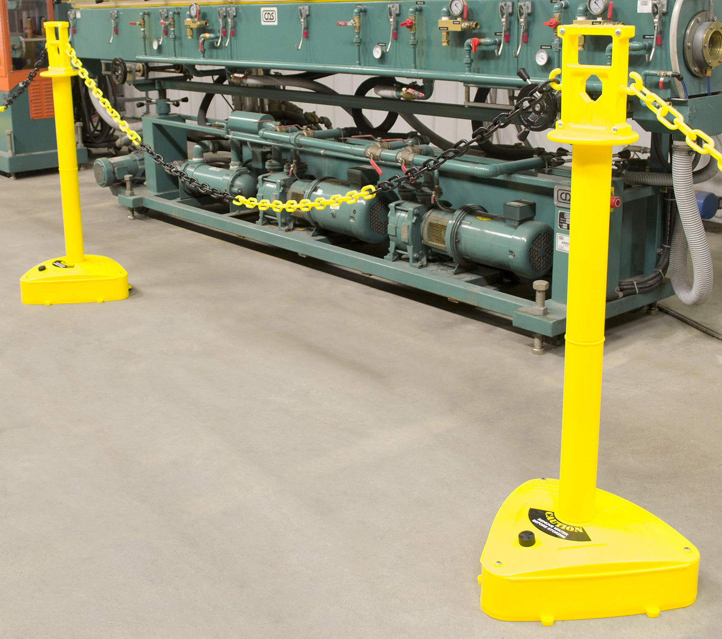 Mr. Chain Plastic Barrier Chain, Alternating Black/Yellow, 2-Inch Link Diameter, 100-Foot Length (50029-100)
