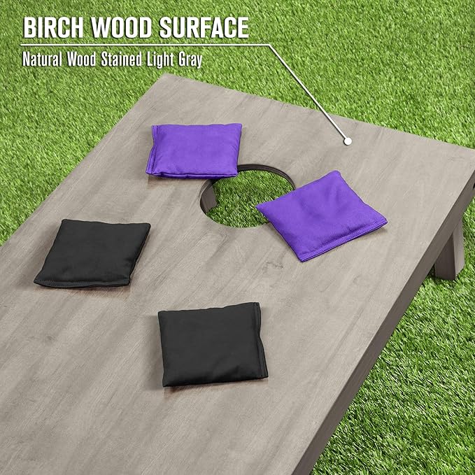 GoSports 4 ft x 2 ft Regulation Size Wooden Cornhole Boards Set - Includes Carrying Case and Bean Bags (Choose Your Colors) Over 100 Color Combinations