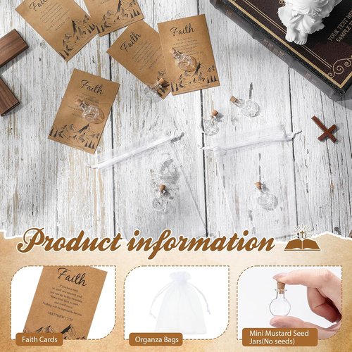 Funnymoom 50 Pack Faith Gifts for Women - Christian Church Supplies for Baptism & Weddings