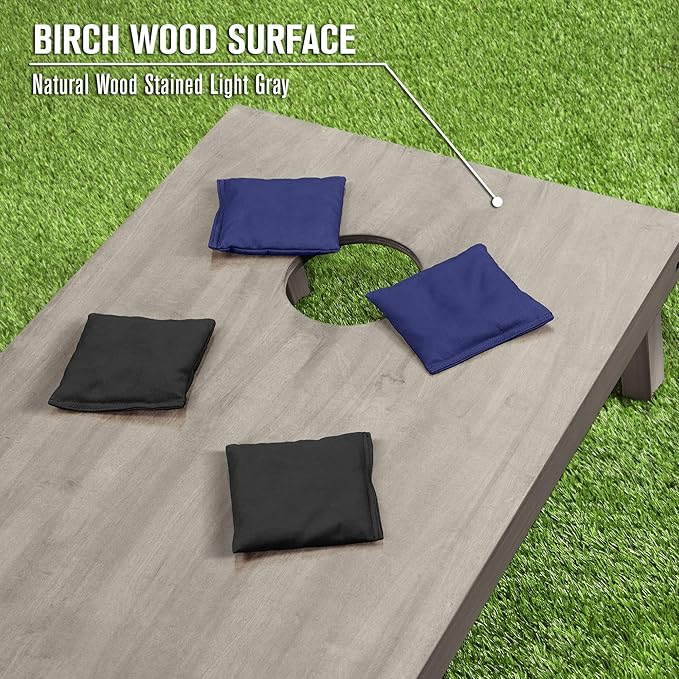 GoSports 4 ft x 2 ft Regulation Size Wooden Cornhole Boards Set - Includes Carrying Case and Bean Bags (Choose Your Colors) Over 100 Color Combinations