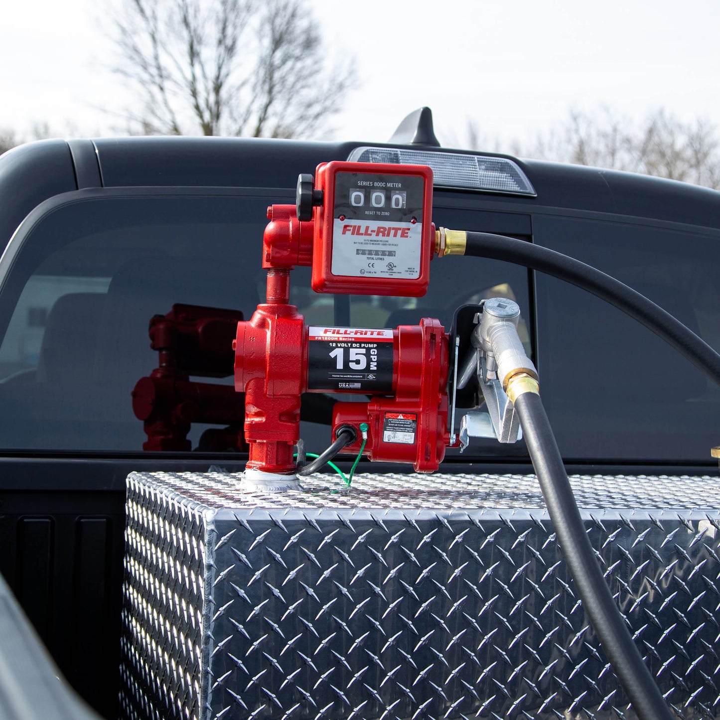 Fill-Rite FR1211HL 12V 15 GPM Fuel Transfer Pump with Standard Mechanical Meter Package, Liters | Gasoline, Diesel, Kerosene, Ethanol & Methanol Blends & Biodiesel