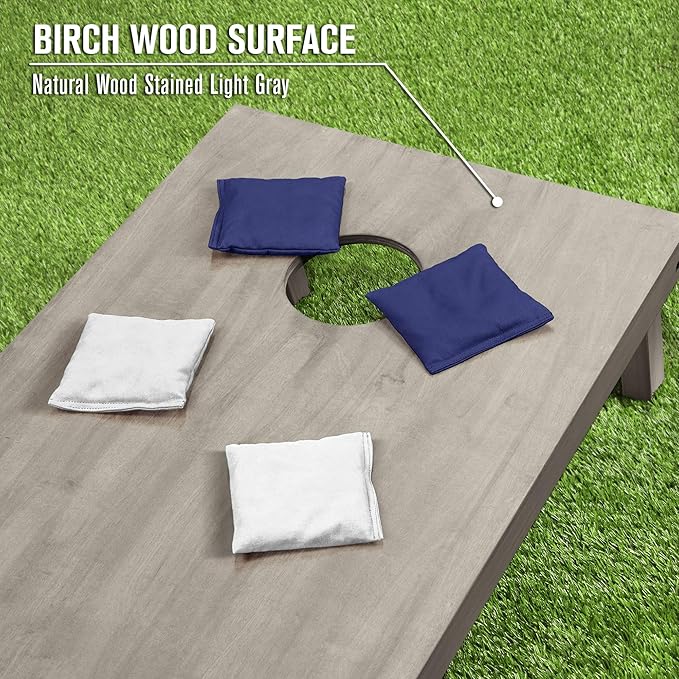 GoSports 4 ft x 2 ft Regulation Size Wooden Cornhole Boards Set - Includes Carrying Case and Bean Bags (Choose Your Colors) Over 100 Color Combinations