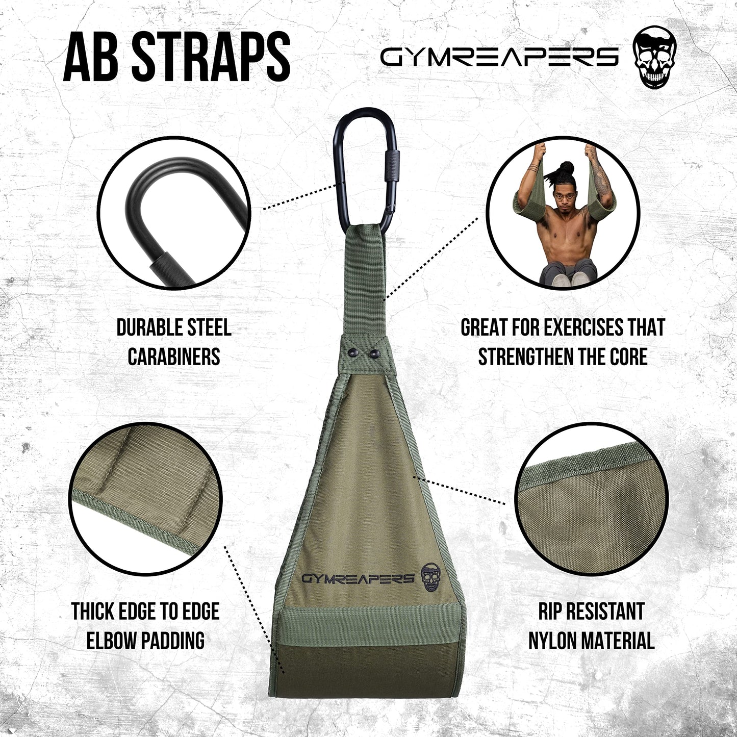 Gymreapers Hanging Ab Straps for Pull-Up Bar Hang Bar Assist Strap