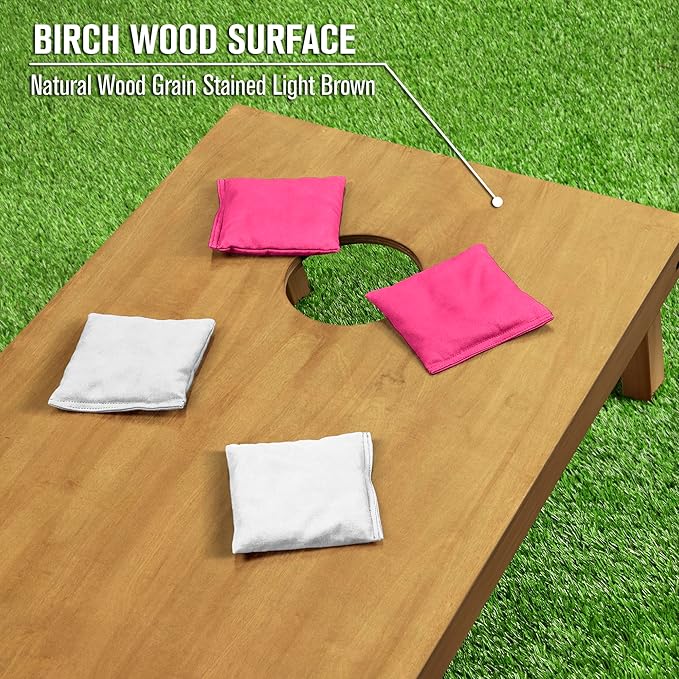 GoSports 4 ft x 2 ft Regulation Size Wooden Cornhole Boards Set - Includes Carrying Case - Full Regulation Size Bean Bag Toss Boards