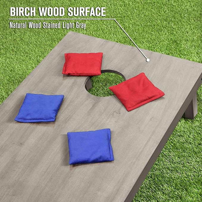 GoSports 4 ft x 2 ft Regulation Size Wooden Cornhole Boards Set - Includes Carrying Case and Bean Bags (Choose Your Colors) Over 100 Color Combinations