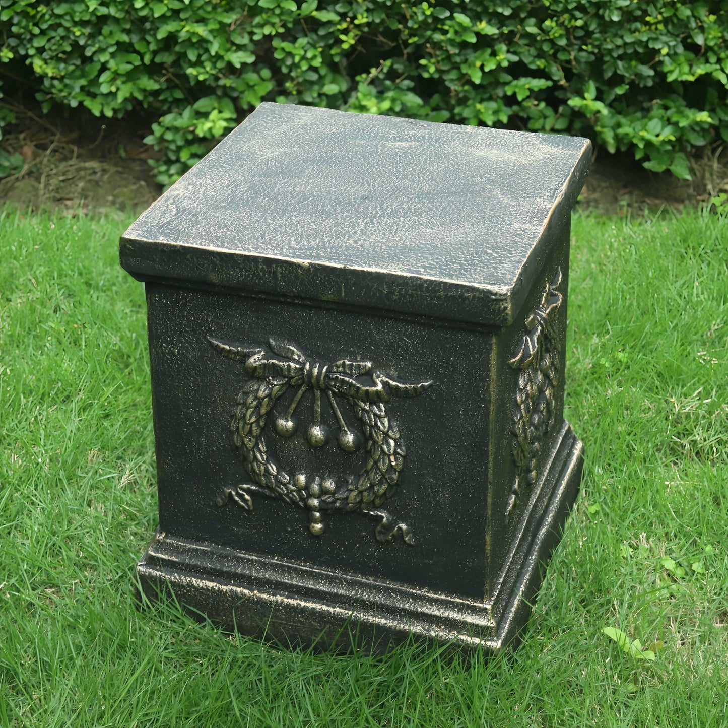 GENUINQ Garden Ear of Wheat Pedestal Statue Outdoor Base Decorative Sculpture Garden Flower Pot Side Table Yard Patio Deck Home Hallway Sculpture