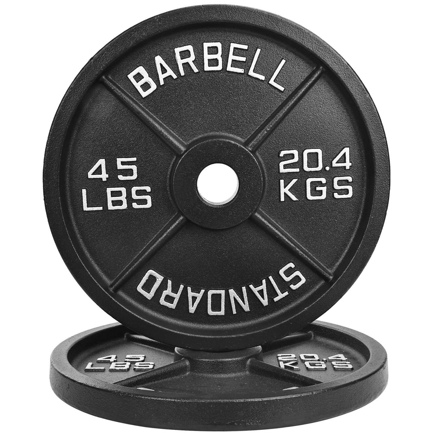 Fitvids 2 Inch Olympic Weight Plates, 2x 35 LB Plates for Home Gym Strength Training, Deep Grip Edge