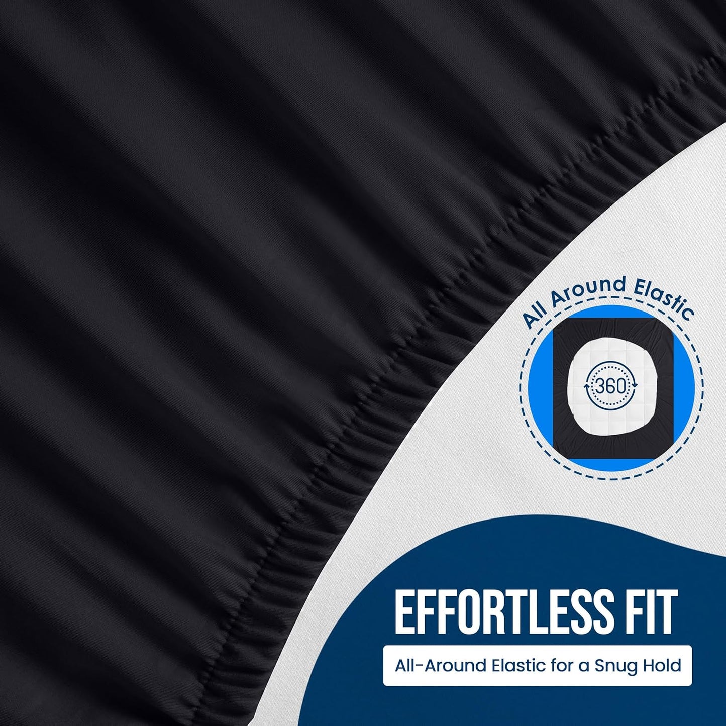 Utopia Bedding Queen Size Mattress Protector - Waterproof Terry Cover, Soft & Breathable, 17" Deep Pockets (Black)