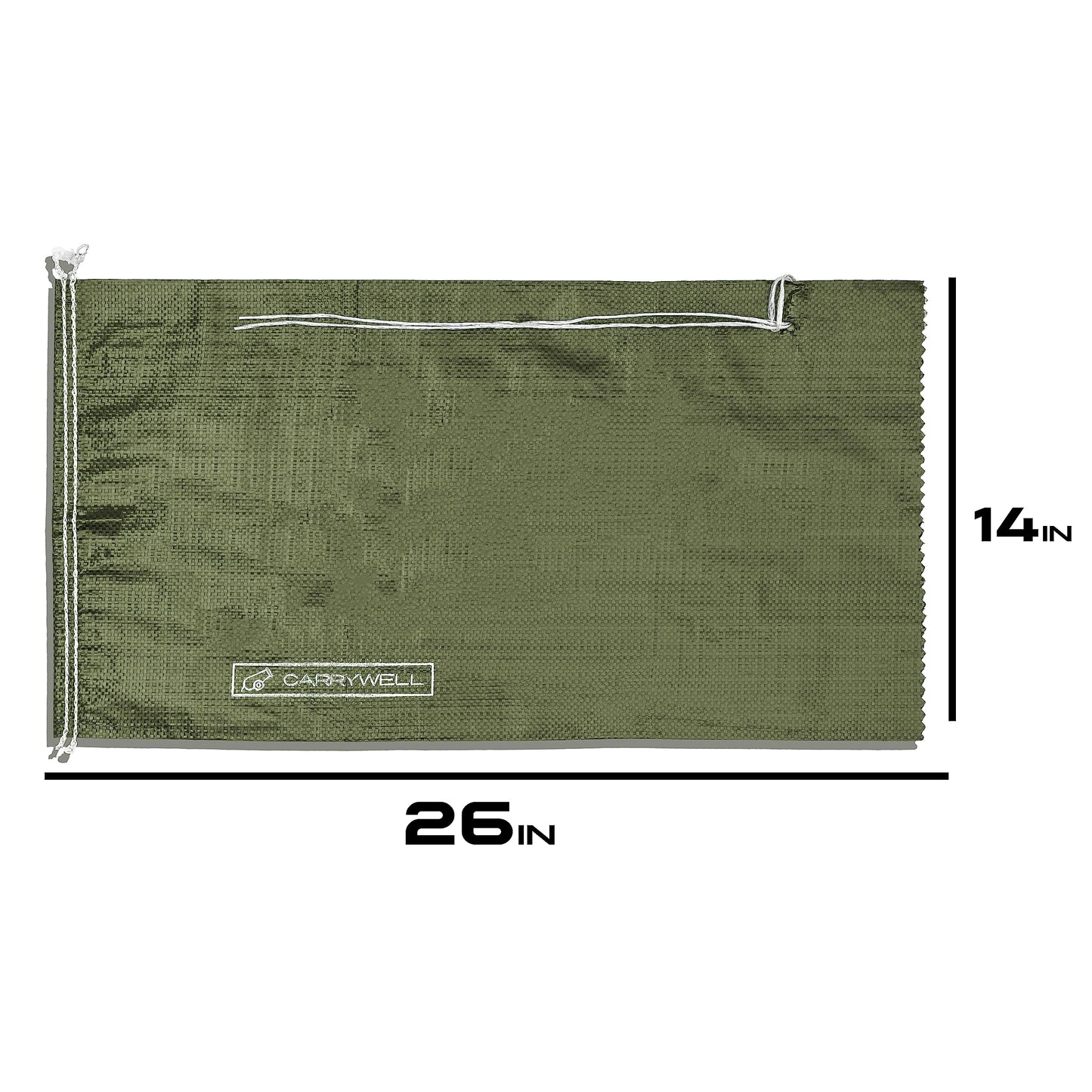 (Not Made in China) 100 Pack, Heavy Duty Sand Bags for Flooding, Empty W/Tie Strings, UV Protection for 1600 Hours, Flood Water Barrier Sandbags,14in x 26in, Sandbag for Weight, 50lb Capacity