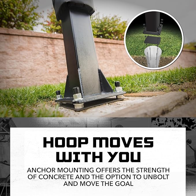 Silverback In-Ground Basketball Hoops, Adjustable Height Tempered Glass Backboard and Pro-Style Flex Rim. - Multiple Styles Available