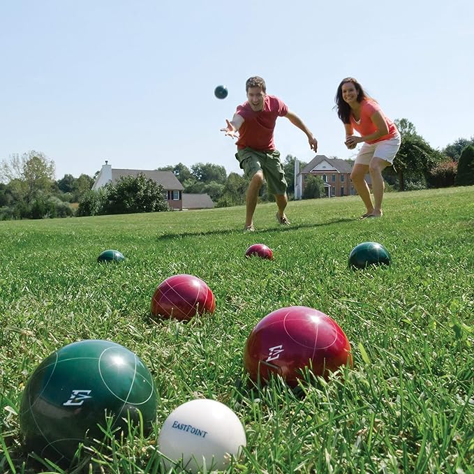 Eastpoint Sports Resin Bocce Ball Set- Features Deluxe Carry Case and All Accessories; Outdoor Fun for Kids, Teens and Adults